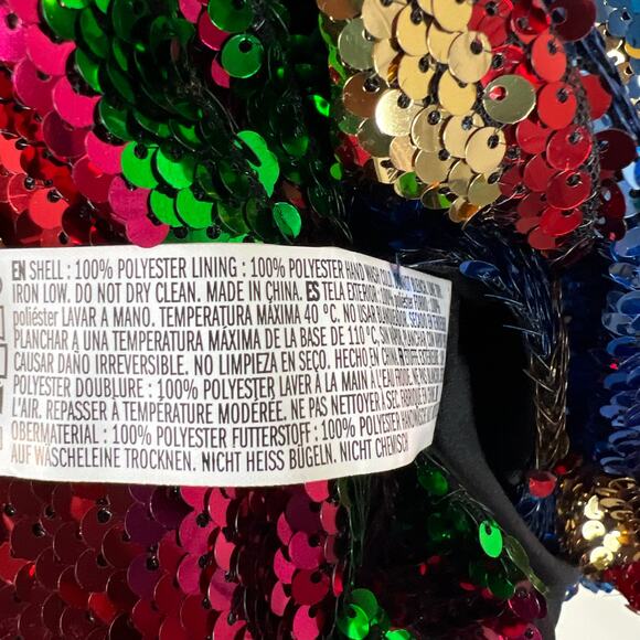 Forever 21 Mini Dress Womens L Multicolor Rainbow Sequin Disco Rave Y2K Birthday - Picture 6 of 6